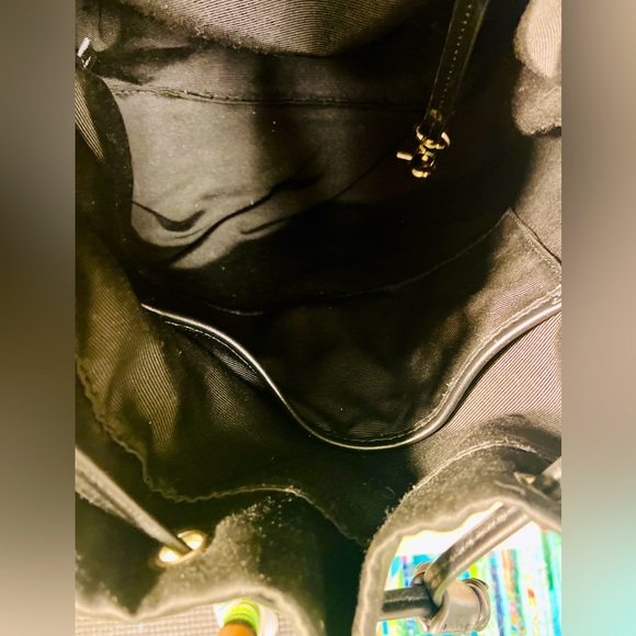 Badgley Mischka Large Jeweled Backpack Nylon & Leather - Picture 9 of 12